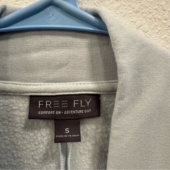 Free Fly Thermal Fleece Longline Cardigan Size SM Light Blue Bamboo Casual Warm - Picture 4 of 10